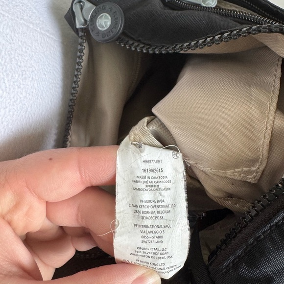 Kipling Small Black Nylon Crossbody Shoulder Bag Purse No Charm - Picture 7 of 11